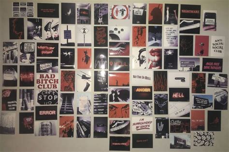 Red Punkgrunge Aesthetic Photowall Etsy Canada Grunge Room Ideas
