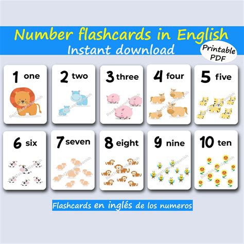 Numbers Flashcards 1 10 Homeschool Printable Download Etsy