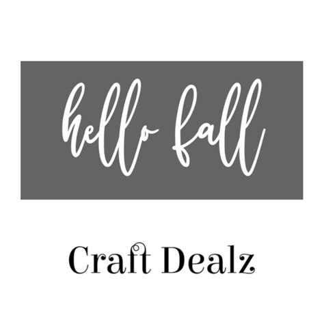 Hello Fall Script Stencil Craft Dealz