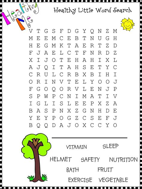 Word Search Kindergarten Printable