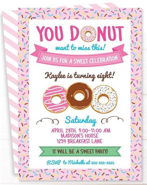 Free Donut Invitation Template Printable Templates