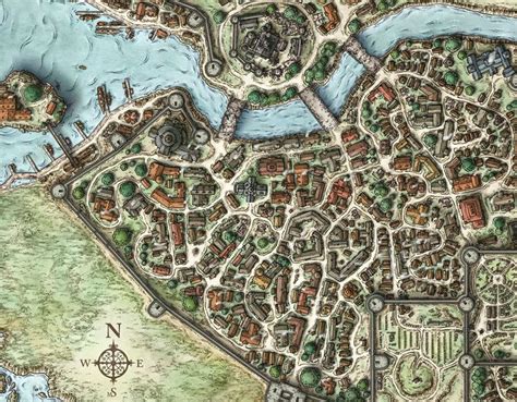 Fantasy Map Fantasy City Town Map