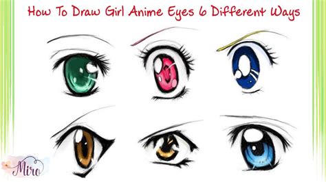 How To Draw Female Anime Eyes From 6 Different Anime Series Step By Step Youtube