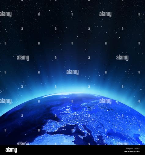 Europe At Night Elements Of This Image Furnished By Nasa 3d Rendering