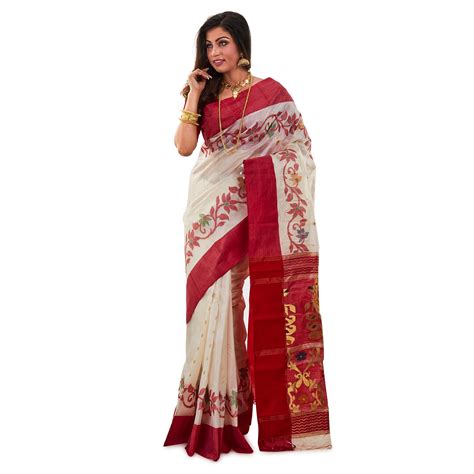buy sareesofbengal tussar silk sarees for women kosa silk tussar jamdani saree traditional