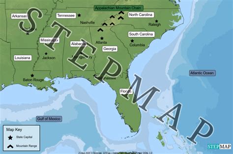 Stepmap Southern United States Landkarte Für Usa