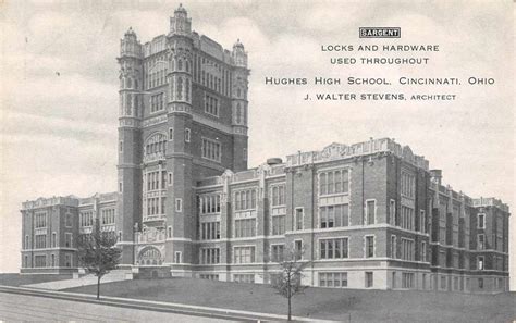 Cincinnati Ohio Hughes High School Exterior View Antique Postcard