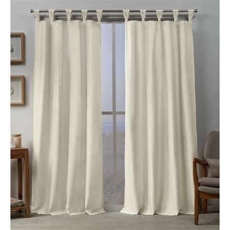 Exclusive Home Curtains Loha Linen Braided Tab Top Curtain Panels 54