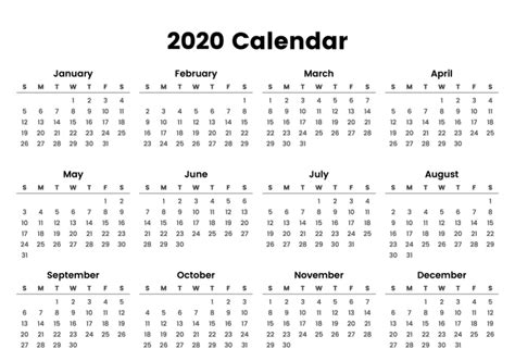 2021 Yearly Calendar Printable Pdf