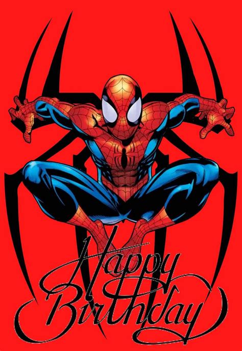 Free Printable Spiderman Birthday Card
