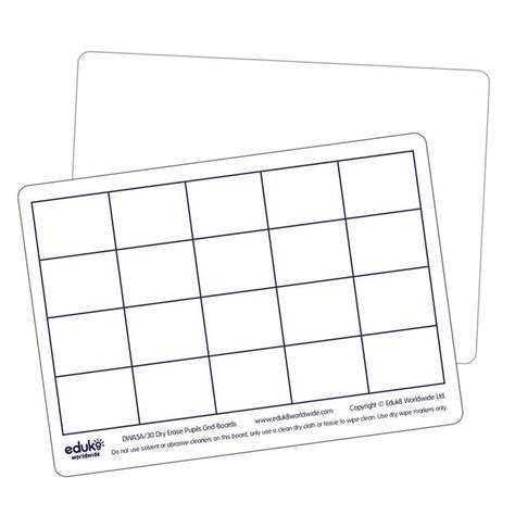 Dry Erase Pupil A5 Grid Boards Pack Of 30 Abc School Supplies