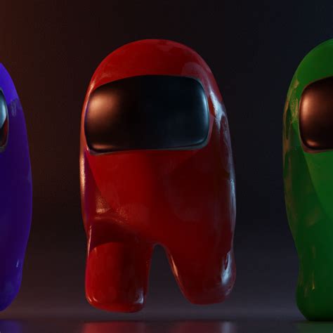 Among Us All Colored Characters Rigged Free Low Poly 3d Model