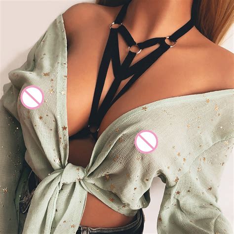 Ladies Sexy Bandage Lingerie Open Cup Alluring Women Cage Bra Elastic