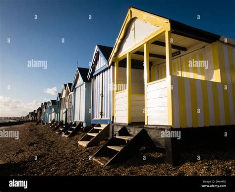 Row Of Coloured Beach Huts Stock Photo Alamy