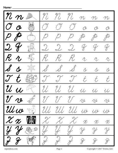 There's also options for d'nealian style handwriting worksheets and basic printed font worksheets. FREE Cursive Uppercase and Lowercase Letter Tracing ...