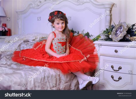 Young Princess Red Dress Sitting On Stock Photo 1515933620 Shutterstock