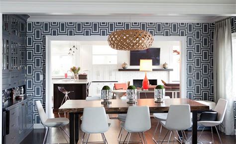 Geometric Wallpaper In 8 Bold Dining Room Designs