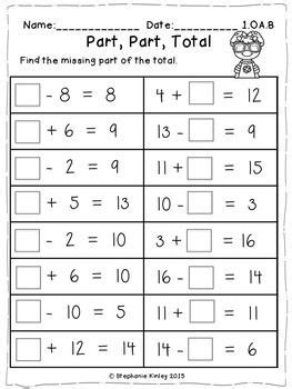 missing number addition  subtraction yearlong practice kids math