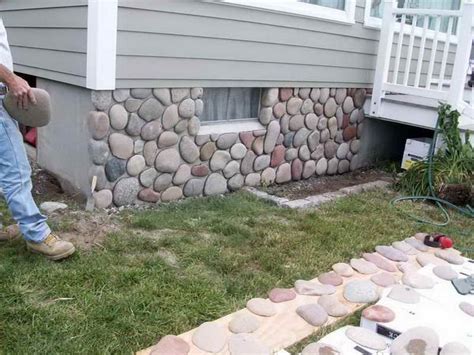 Skirting Faux River Rock Panels Rockafiller Faux Landscaping Rocks By