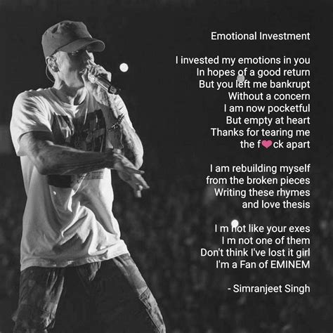 Emotional Investment Eminem Rap Poetry Writer Poem