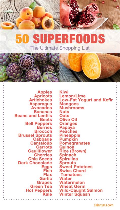 50 Superfoods The Ultimate Shopping List Superfood Recipes