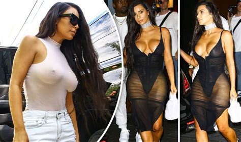 Kim Kardashian Flashes Her Nipples Before Changing Into Another Boob