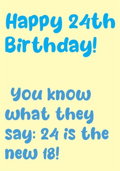 24th Printable Birthday Funny Birthday Card Funny Birthday Etsy