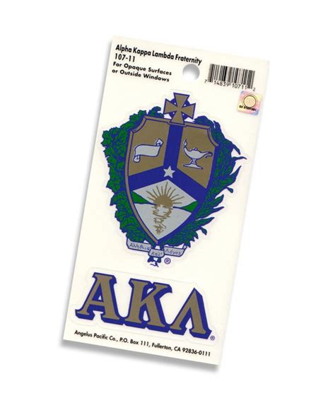 Alpha Kappa Lambda Crest Shield Decal Sale 499 Greek Gear