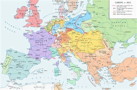 Map Of Europe During Middle Ages Former Countries In Europe After 1815
