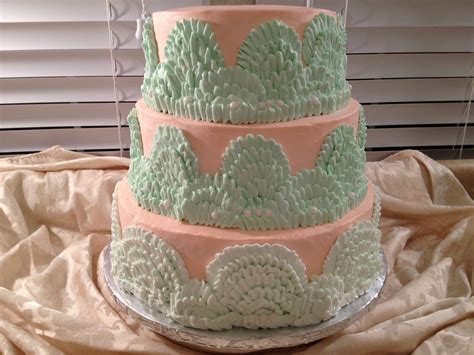 The Wedding Cake Peach And Mint Green Wedding Cakes Wedding Cake