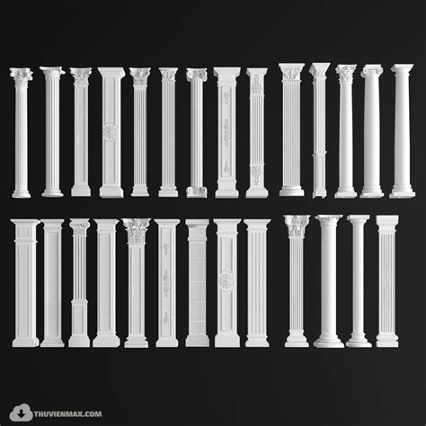 3d Decorative Columns Model 189 Free Download By Huyhieulee