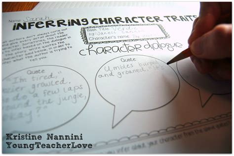 inferring character traits through dialogue plus a free graphic organizer free graphic