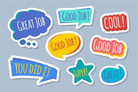 Premium Vector Hand Drawn Good Job And Great Job Sticker Collection