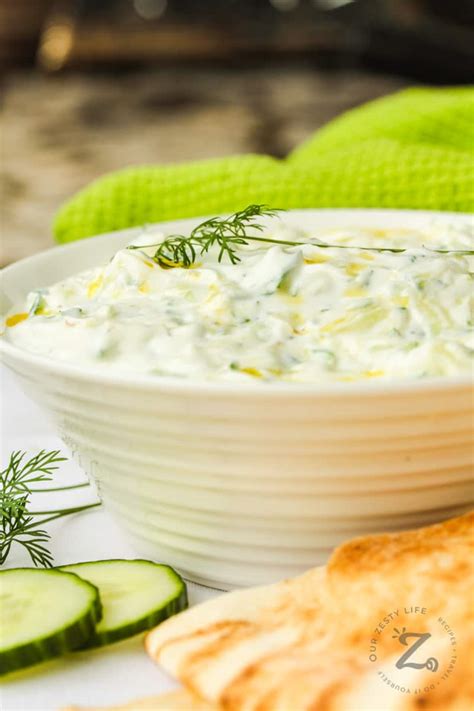 Easy Tzatziki Sauce Ready In Minutes Our Zesty Life