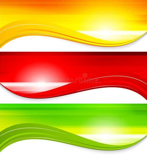 Set Of Wavy Banners Stock Vector Illustration Of Business 42382143