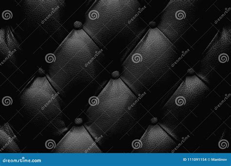 Black Leather Sofa Texture Stock Photo Image Of Closeup 111091154