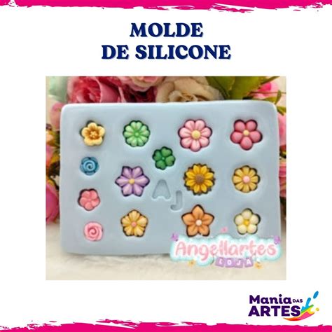 molde de silicone para biscuit mini flores angellartes shopee brasil