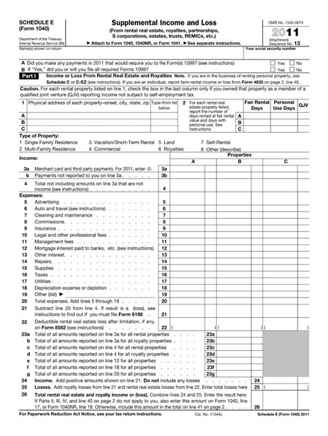 Schedule E Form Fill Out And Sign Printable Pdf Template Airslate