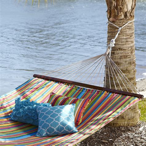 We include everything you need to hang a hammock from 2 wooden points e.g. Rope Hammock Hanging Kit - Pier1