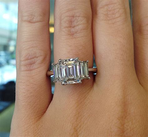 345 Carat Emerald Cut Diamond Gia Certified Engagement Ring