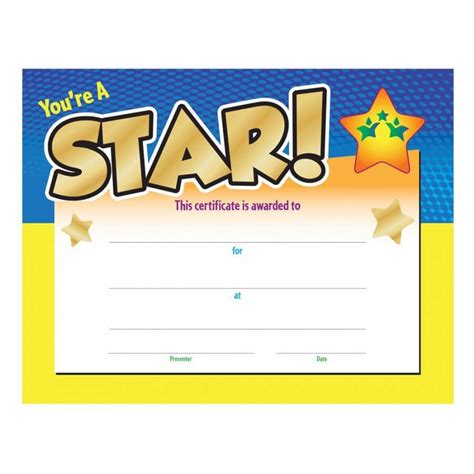 Free Printable Superstar Certificates Printable Templates
