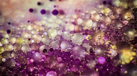 Wallpaper Liquid Oil Bubbles Macro Purple Hd Picture Image