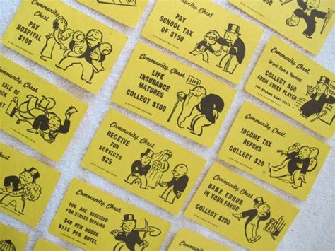 With community being more important than ever before, this year is the perfect time to give fans across the country the chance to show what community means to them through. Vintage Monopoly Community Chest cards set of 16 by AtticEphemera (With images) | Monopoly cards ...