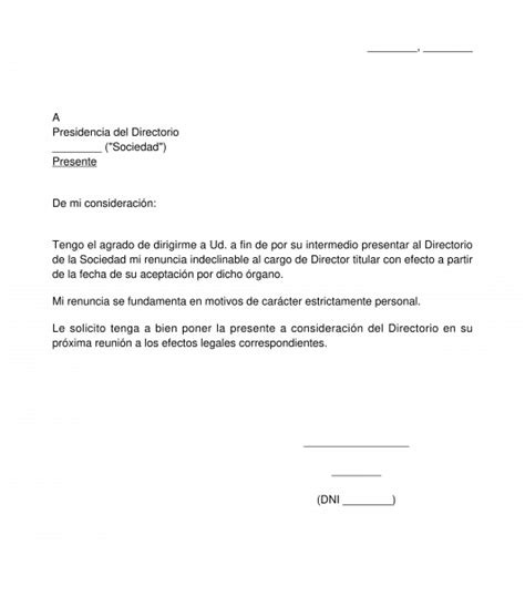 Carta De Renuncia Voluntaria