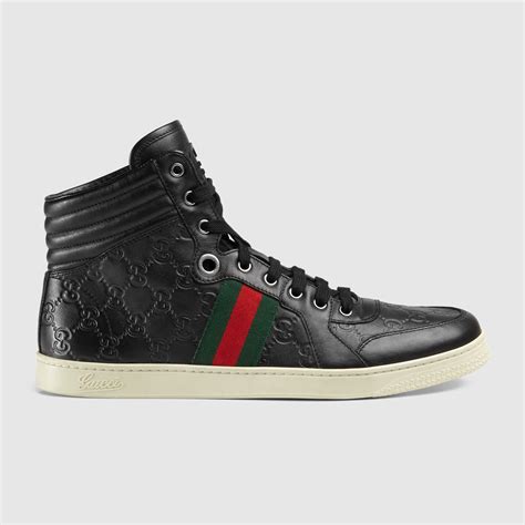 Guccissima Leather High Top Sneaker Gucci Mens Sneakers 221825a9l901072