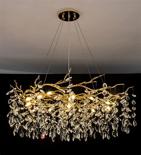 Modern Gold Crystal Chandelier Bigmaii Elegant Tree Branches Chandelier