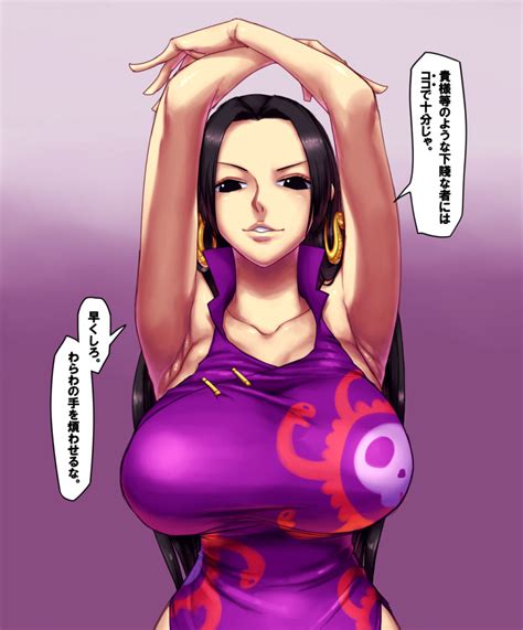 Sawao Boa Hancock One Piece Highres Translation Request 1girl Breasts Large Breasts Solo
