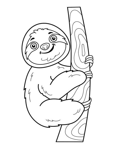 Sloth Coloring Book Sloth Coloring Pages Printable Coloring Etsy