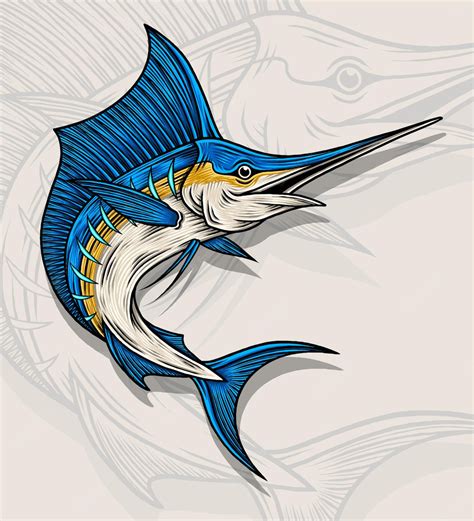 Premium Vector Marlin Fish Vector Illustration