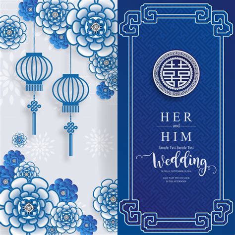 Gold or silver fonts are popular choices although other colors are also used to match the card. Chinese oriental wedding invitation card templates with ...